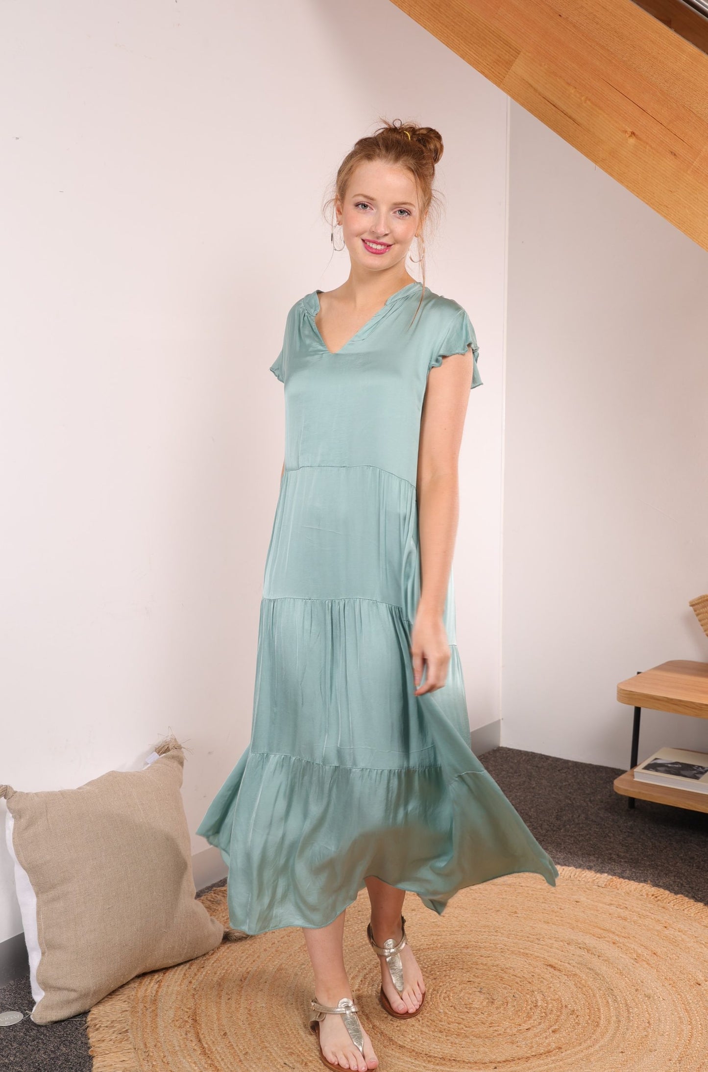 VISCOSE& SILK DRESS