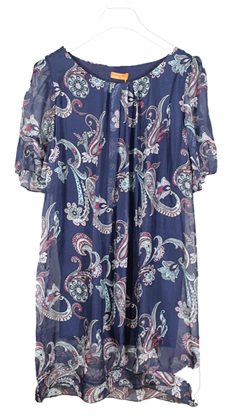 FLORAL PRINTED SILK DRESS
