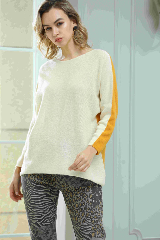 DOUBLE COLOUR KNITTED SWEATER