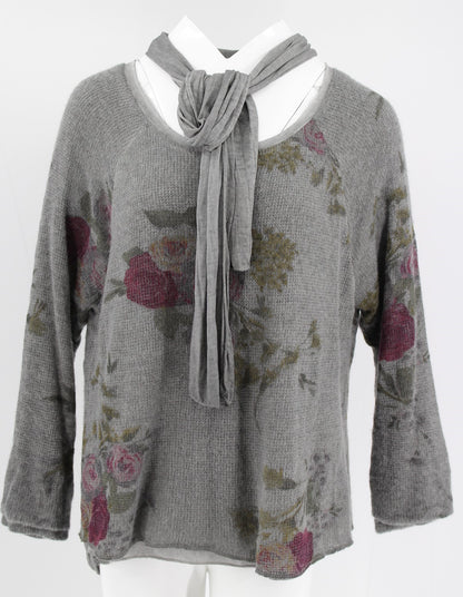 FLORAL PRINT SWEATER